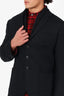 Neil Barrett X Herno Black Wool Button Down Jacket Size 52 Mens