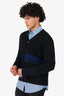 Jil Sander Black/Blue Wool Striped Cardigan Size 54 Mens