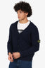 Stone Island Blue Wool Knit Cardigan Size XL Mens