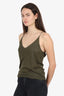 6397 Army Green Spaghetti Strap Tank Top Size S