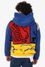 Burberry Blue/Yellow Poster Graphic Fleece Jacquard Hoodie Size S Mens