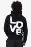 Burberry Black Love Print Zip-up Hoodie Size S Mens