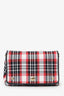 Burberry Red Hackberry Tartan Nylon Crossbody Bag