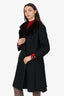 Vintage Long Black/Brown Mink Fur Collar Coat Estimated Size S