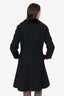 Vintage Long Black/Brown Mink Fur Collar Coat Estimated Size S