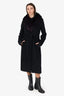 Michael Kors Black Wool/Cashmere/Fox fur Coat Size 8