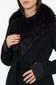 Michael Kors Black Wool/Cashmere/Fox fur Coat Size 8