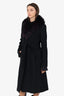 Michael Kors Black Wool/Cashmere/Fox fur Coat Size 8