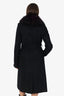 Michael Kors Black Wool/Cashmere/Fox fur Coat Size 8