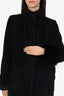 Max Mara Black Alpaca/Wool Fox Fur Cuff Coat Size 8