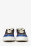 Gucci White/Blue Glittery Low Top Sneakers Size 39.5