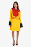 Gucci Orange/Red Velvet Ruffle Detail Dress Size 48