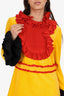 Gucci Orange/Red Velvet Ruffle Detail Dress Size 48