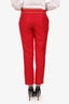 Moschino Couture Red/Gold Pipped Detail Twill Pants Size 6