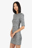 Alice & Olivia Silver Sequin Mini Dress Size 4