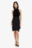 Tom Ford Black Velvet Mock Neck Sleeveless Knee Length Dress Size 40