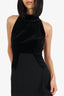 Tom Ford Black Velvet Mock Neck Sleeveless Knee Length Dress Size 40