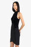 Tom Ford Black Velvet Mock Neck Sleeveless Knee Length Dress Size 40