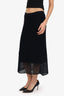 Vince Black Knit Midi Skirt Size S