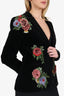 Alice & Olivia Black/Floral Velvet Blazer Estimated Size 6