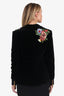 Alice & Olivia Black/Floral Velvet Blazer Estimated Size 6