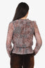 Joie Brown Floral Sheer Sleeve Top Size M