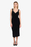 Maje Black Knit Ribbed Dress Size 34