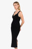 Maje Black Knit Ribbed Dress Size 34