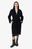 Max Mara Black Cashmere Long Belted Coat Size 12