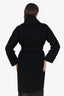 Max Mara Black Cashmere Long Belted Coat Size 12