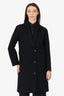 Derek Lam Black Wool/Cashmere Double Breasted Frayed Edge Coat Size 4