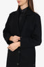 Derek Lam Black Wool/Cashmere Double Breasted Frayed Edge Coat Size 4