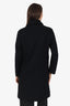 Derek Lam Black Wool/Cashmere Double Breasted Frayed Edge Coat Size 4