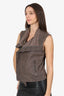Rick Owens Taupe Leather Vest Size 12