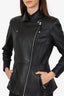 Mackage Black Leather Peplum Biker Jacket Size L