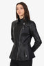 Mackage Black Leather Peplum Biker Jacket Size L