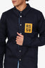 Raf Simons Navy Denim Logo Patch Shirt Size L Mens