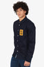 Raf Simons Navy Denim Logo Patch Shirt Size L Mens