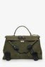 Readymade Green Canvas Leather Trim Large Doll Bag