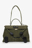 Readymade Green Canvas Leather Trim Large Doll Bag
