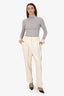 The Row Cream Wool Cuffed Hem Trousers Size 8