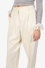 The Row Cream Wool Cuffed Hem Trousers Size 8