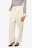 The Row Cream Wool Cuffed Hem Trousers Size 8