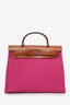 Hermés 2018 L3 Rose Pourpre Canvas/Leather Herbag 31