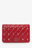 Pre-Loved Chanel™ 2021 Red Quilted Lambskin Leather All About Chanel Wallet on Chain