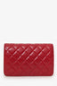 Pre-Loved Chanel™ 2021 Red Quilted Lambskin Leather All About Chanel Wallet on Chain