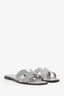 Hermés Silver Glitter Oran Sandals Size 38