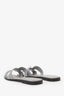 Hermés Silver Glitter Oran Sandals Size 38