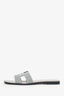 Hermés Silver Glitter Oran Sandals Size 38