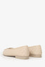 Pre-Loved Chanel™ Beige Lambskin Quilted CC Cap Toe Ballet Flats Size 36.5